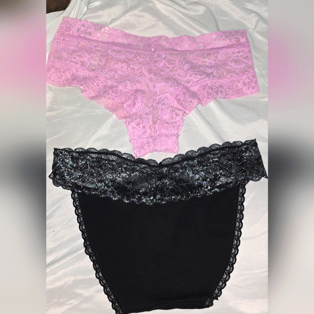 NWOT VS Pink Hipsters/SO BLK Highcut Panties SZ Med